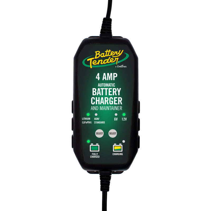 Battery 022-0209-BT-WH Tender 6V 12V 4AMP Lead Acid and Lithium Selectable Battery Charger