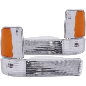 ANZO 511047 1991-1996 fits Dodge Dakota Euro Parking Lights Chrome w/ Amber Reflector
