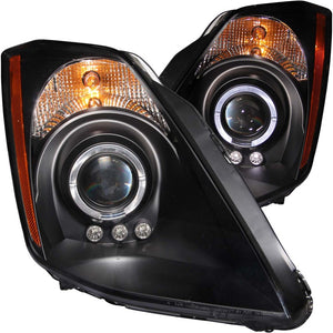 ANZO 121444 2003-2005 fits Nissan 350Z Projector Headlights w/ Halo Black