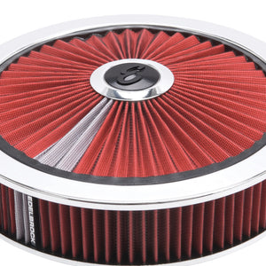 Edelbrock 43660 Air Cleaner Pro-Flo High-Flow Series Round Filtered Top Cloth Element 14In Dia X 3 125In