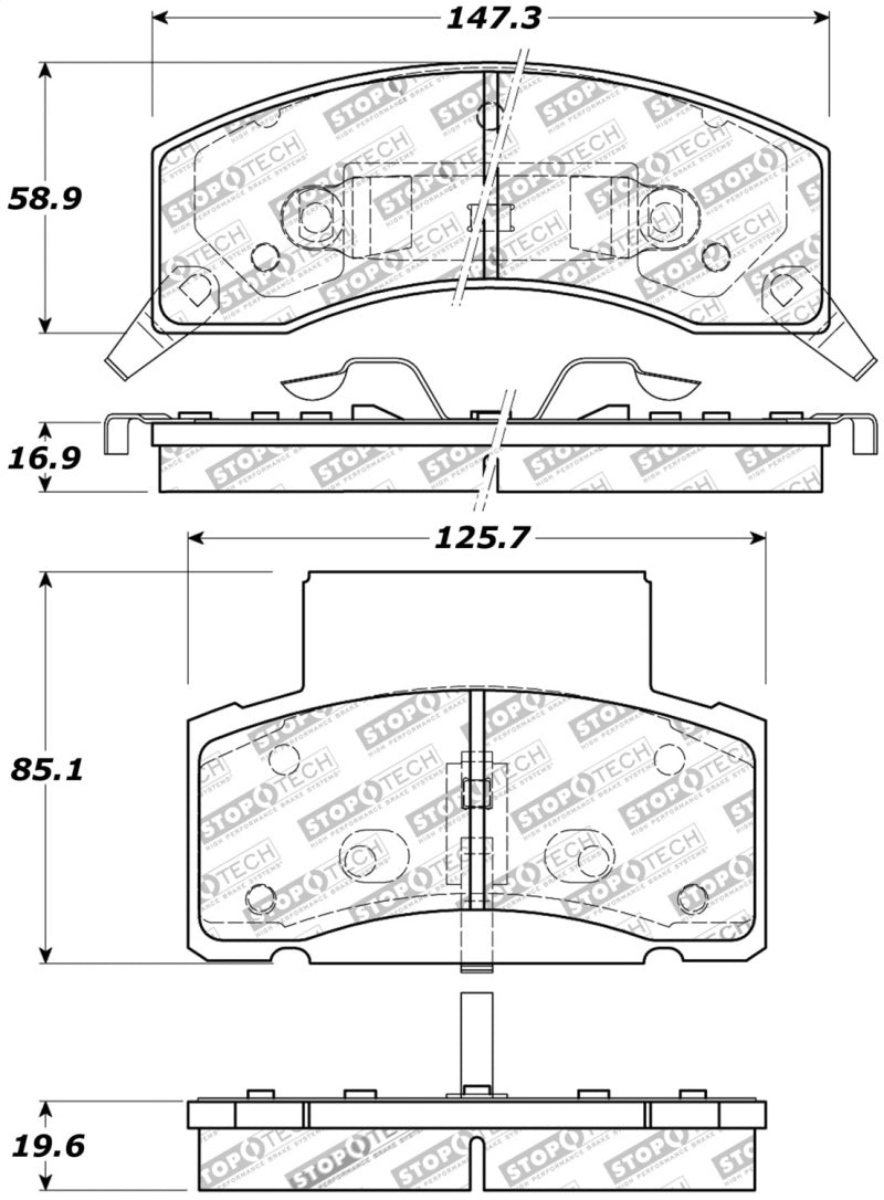 Stoptech 309.0459 Sport Brake Pads w/Shims and Hardware