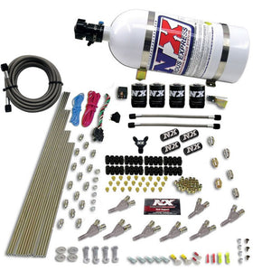 Nitrous Express 80018-10 STD Nozzle Nitrous Kit (200-500HP) Gas w/Dist Block & 4