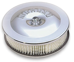 Moroso 66310 Race/Street Air Cleaner - 8-1/2in x 2-3/8in Filter - Steel - Chrome