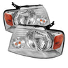 5069825 Xtune fits Ford 04-08 F150 Amber Crystal Headlights Chrome HD-JH-FF150
