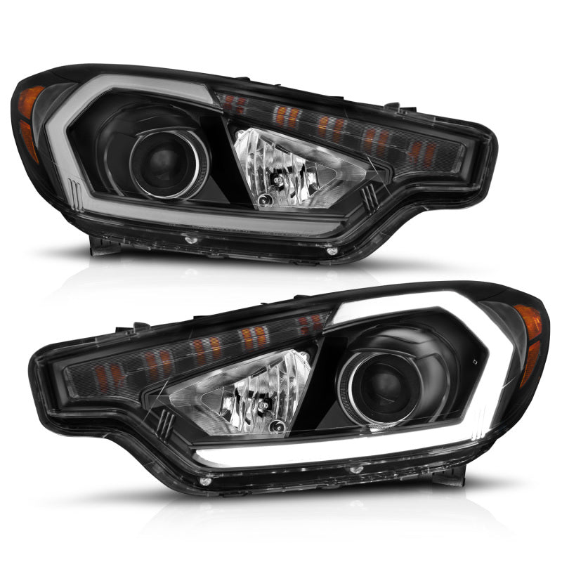 ANZO 121562 2016 fits Kia 14-20 Forte Projector Headlights w/ Light Bar Black Housing w/ DRL