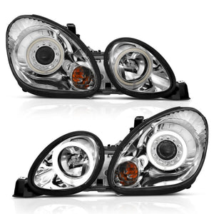 ANZO 121143 1998-2005 fits Lexus Gs300 Projector Headlights w/ Halo Chrome