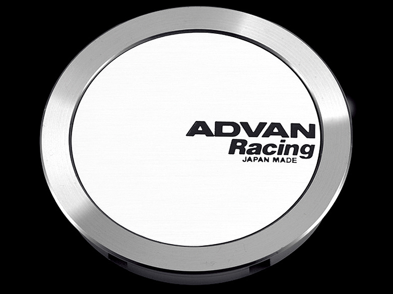 Advan V2385 73mm Full Flat Centercap - White/Silver Alumite