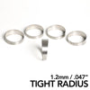 Ticon 109-03201-0014 Industries 1.25in 45 Degree 1.7D/2.13in CLT TR 1.2mm/.047in Wall Titanium Pie Cuts - 5pk