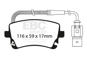 EBC UD1018 09-11 fits Audi A6 Quattro 3.0 Supercharged Ultimax2 Rear Brake Pads