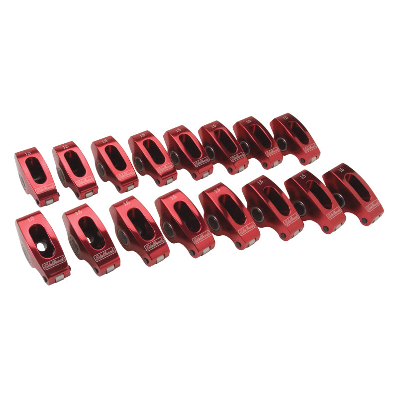 Edelbrock 77770 Rocker Arms Roller fits SBC 3/8In 1 5 1 Ratio Set of 16