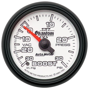 AutoMeter 7503 Autometer Phantom II 52.4mm Mechanical Vacuum / Boost Gauge 30 In. HG/30 PSI