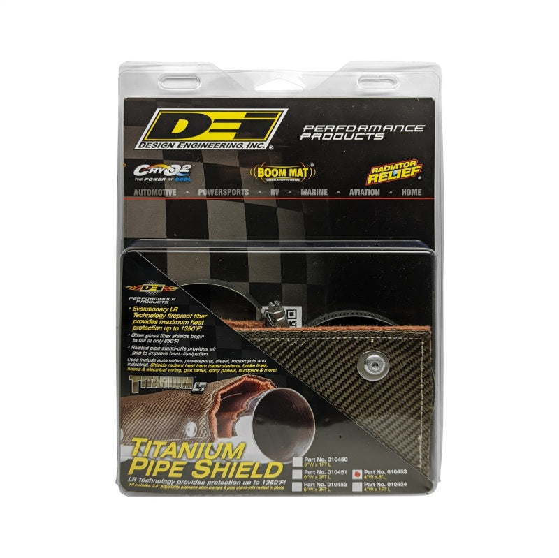 DEI  10453 Pipe Shield w/Stainless Steel Clamps - 4in x 8in - Titanium