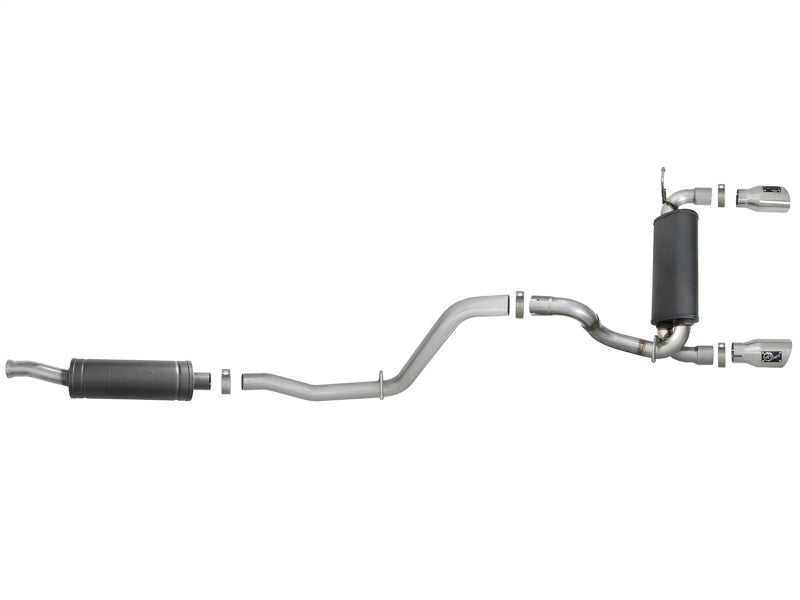 AFE 49-38066-P Series 2.5in 304 SS Cat-Back Exhaust w/ Polished Tips 2018+ fits