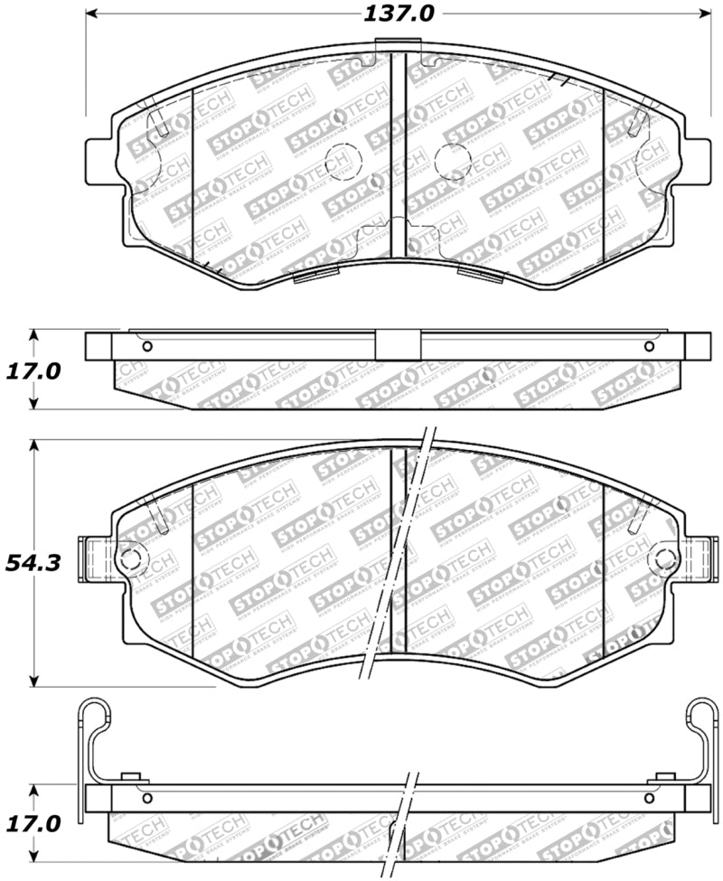 Stoptech 308.07 Street Touring 89-1/94 Nissan 240SX (w/ABS) Front Brake Pads