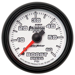 AutoMeter 7505 Autometer Phantom II 52.4mm Mechanical 0-60 PSI Boost Gauge