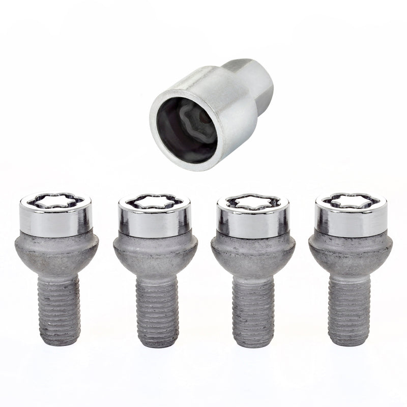 McGard 28176 Wheel Lock Bolt Set - 4pk. (Radius Seat) M12X1.5 / 17mm Hex / 20.6mm Shank Length - Chrome