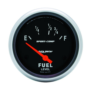 AutoMeter 3518 AutoMeter Gauge Fuel Level 2-5/8in. 16 Ohm(e) to 158 Ohm(f) Elec Sport-Comp