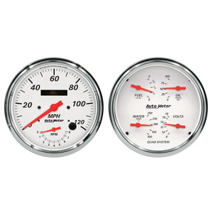 AutoMeter 1352 Autometer Arctic White Quad & Tach/Speedo 5in. - 2 pc.
