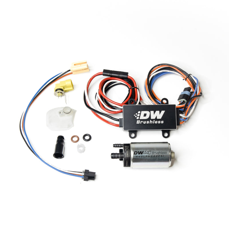 DeatschWerks 9-441-C102-0910 DW440 440lph Brushless Fuel Pump Single/Dual Controller w/ Install Kit 08-14 fits Subaru WRX