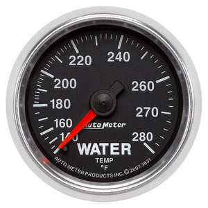AutoMeter 3831 AutoMeter Gauge Water Temp 2-1/16in. 140-280 Deg. F Mechanical Gs