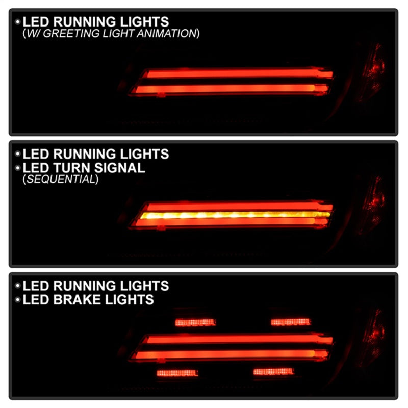 Spyder 5088918 Apex 22-24 fits Toyota GR86/BRZ Full LED Tail Lights - Black (AL