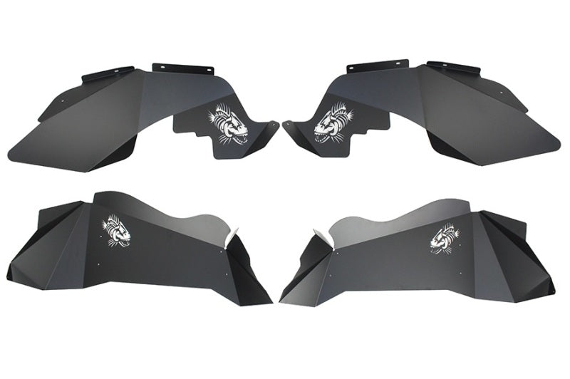 Fishbone Offroad FB33073 fits Jeep 07-18 Wrangler JK Logo Aluminum Inner Fenders - Black Powdercoat