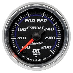 AutoMeter 6156 Autometer Cobalt 52mm 140-280 Deg F Full Sweep Electronic Oil Temp Gauge