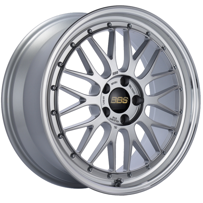 BBS LM249DSPK LM 19x8.5 5x112 ET48 Diamond Silver Center Diamond Cut Lip Wheel -82mm PFS/Clip Required