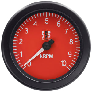 AutoMeter ST100-010R Autometer Stack Sport 88mm 0-10K RPM Tachometer - Red