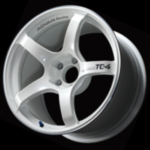 Advan YAD6E42AWMR TC4 16x7.0 +42 4x100 Racing White Metallic and Ring Wheel