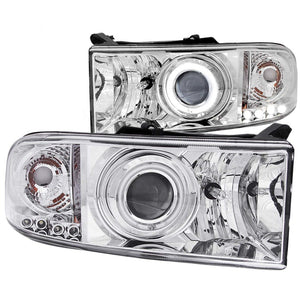 ANZO 111056 1994-2001 fits Dodge Ram Projector Headlights w/ Halo Chrome