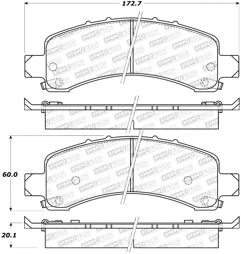 Stoptech 309.0974 Sport Brake Pads w/Shims - Front