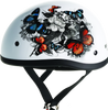 Bikers Choice 649526 Skid Lids White Rose Original Helmet- Medium