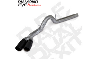 Diamond Eye Performance K4384S-BK Diamond Eye 18-19 fits Ford 3.0L Powerstroke F150 - 4in 409SS DPF Back Kit Sprt Dual w/Tips 4512BRA-DEBK