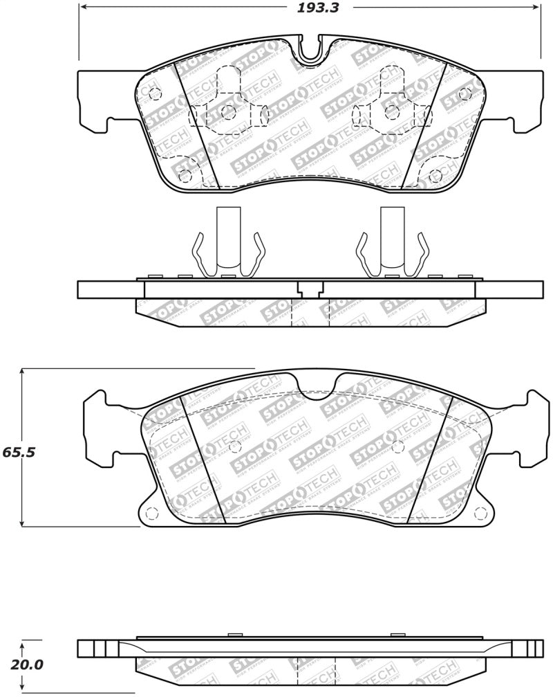 Stoptech 305.1629 Street Select Brake Pads w/Hardware - Front