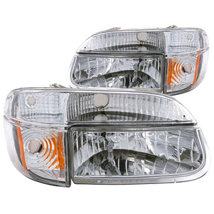 ANZO 111040 1995-2001 fits Ford Explorer Crystal Headlights Chrome w/ Corner Lights 2pc