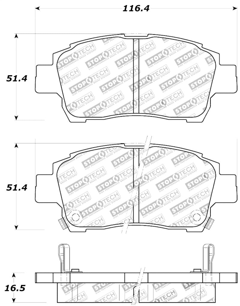Stoptech 309.0823 Performance 00-05 Celica GT-S Rear Brake Pads