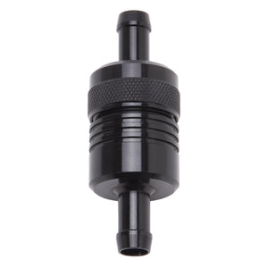 Edelbrock 8157 Fuel Filter Aluminum 3In X 01/ 1/8In 3/8In Inlet/Outlet Black