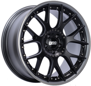BBS CH614BPPO-MTSP CH-RII 21x9.5 5x112 Satin Black Wheel w/ Polished SS Lip w/ Motorsport Etch