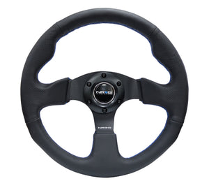 NRG RST-012R-BL Reinforced Steering Wheel (320mm) Black Leather w/Blue Stitching