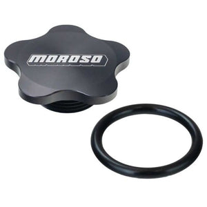 Moroso 85294 1 3/8in-12 Thread Aluminum Filler Cap Kit - Black Anodized