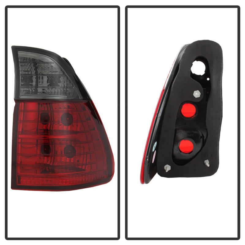 Spyder 5000842 fits BMW 00-06 E53 X5 4PCS Euro Style Tail Lights- Red Smoke ALT