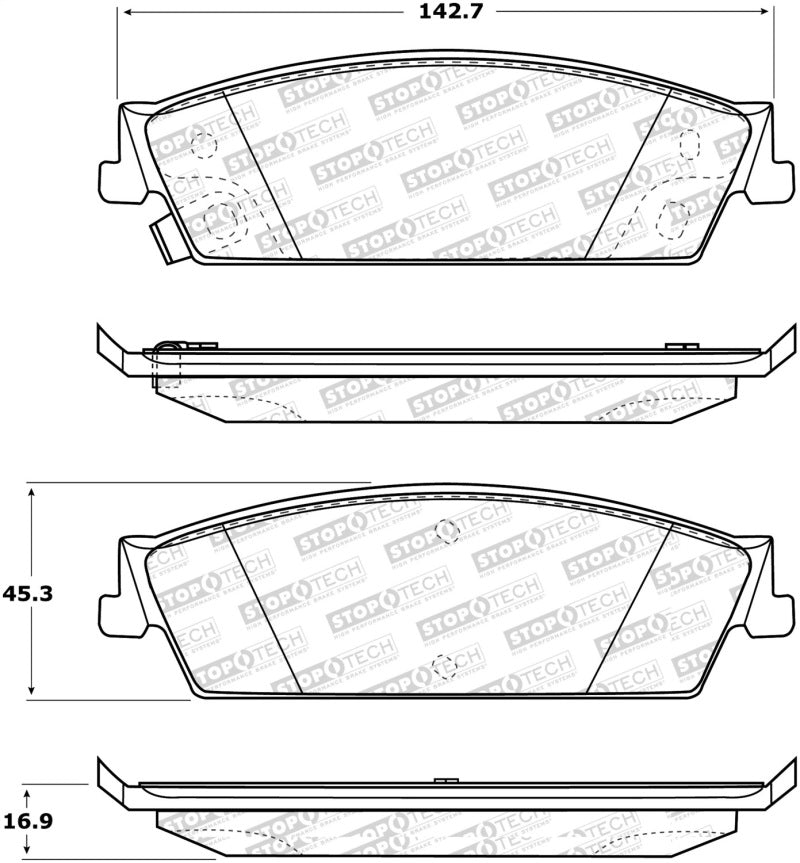 Stoptech 305.1194 Street Select Brake Pads