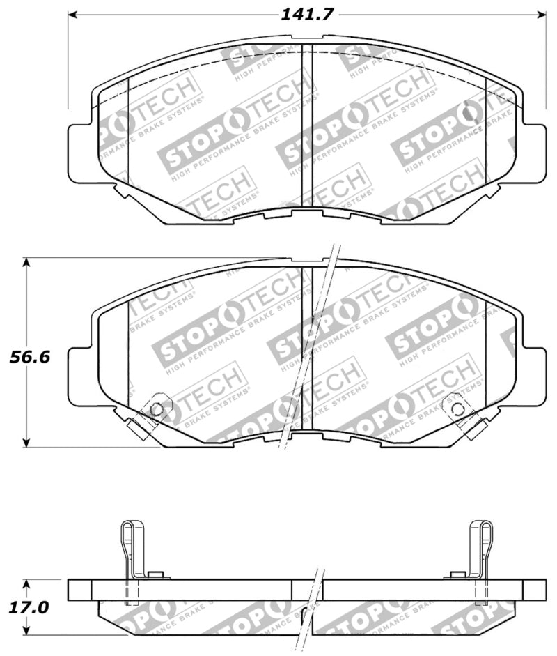 Stoptech 309.0914 Performance 03-10 fits Honda Accord / 02-06 CR-V / 03-08 Pilot Front Brake Pads