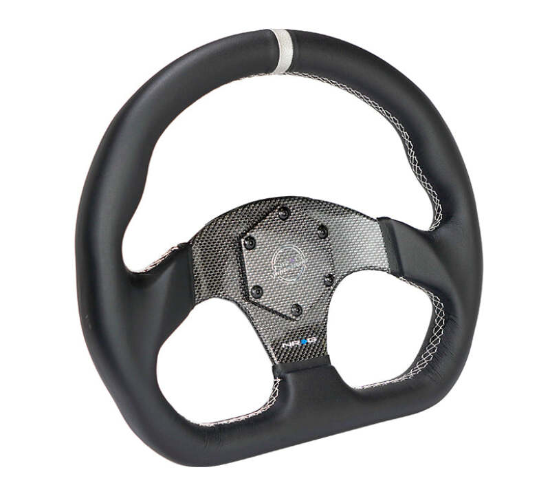 NRG RST-024CF RST-024CF/SL Carbon Fiber Flat Bottom Steering Wheel Silver CF