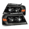 AlphaRex 880136 fits Ford 04-08 F150 PRO-Series Projector Headlights Chrome w/ Sequential Signal and DRL