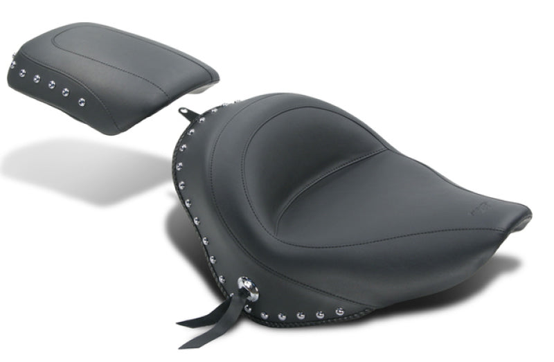 Mustang 76240 Harley Softail Wide Tire (200mm) Standard Touring Solo Seat w/Studs - Black