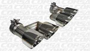 CORSA Performance 14333 Corsa 2015-2017 fits Ford Mustang GT 5.0 Polish Quad Tips Kit