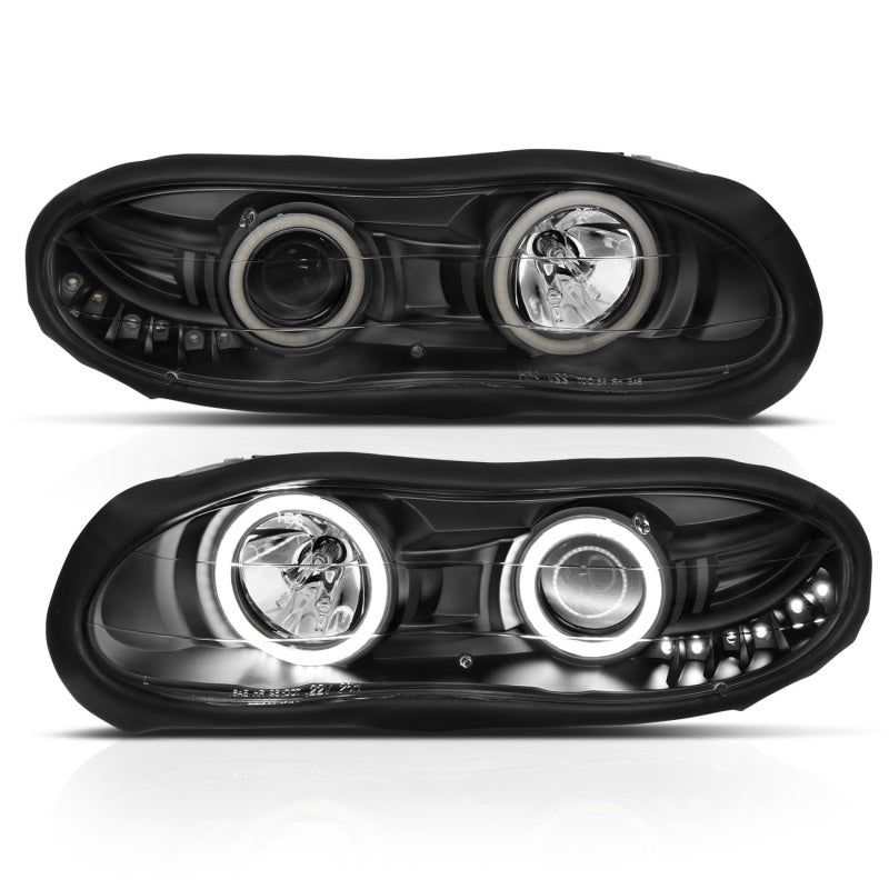 ANZO 121160 1902 fits Chevrolet 98-20 Camaro Projector Headlights w/ Halo Black