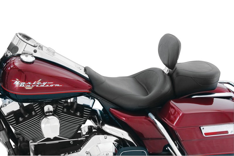 Mustang 79100 Harley Rd King, 06-07 Str Glide, 00-05 fits Eagle 97-07 Std Solo Seat W/Driver Backrest - Black